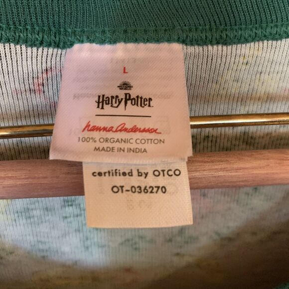 Harry Potter Pajama Long John Top Adult Sz Large Wizard Organic Hanna Andersson - Picture 3 of 10
